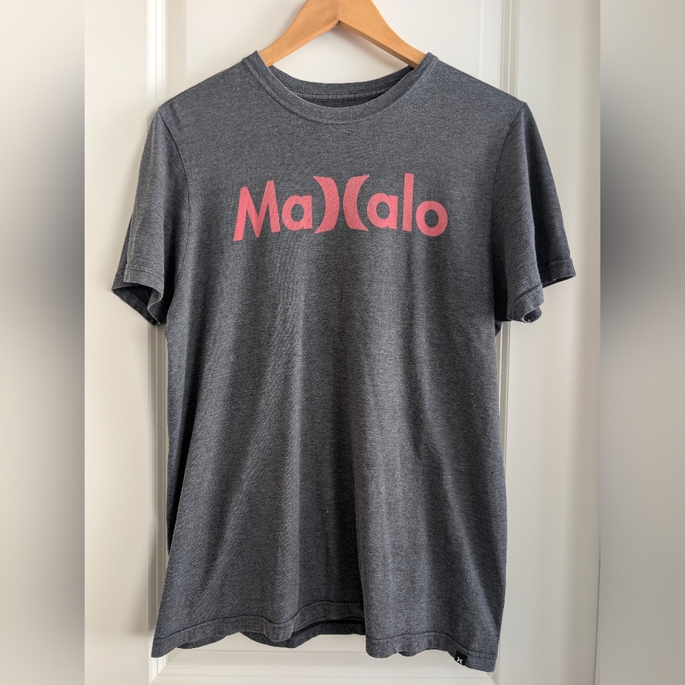 Hurley | Vintage Mahalo Tee | Charcoal with Pink Graphic | M